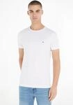 T-Shirt TOMMY HILFIGER "CORE STRETCH SLIM C-NECK TEE", Herren, Gr. XL, wei&szlig;, Jersey,