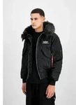 Winterjacke ALPHA INDUSTRIES "45/P Hooded Custom", Herren, Gr. XL, schwarz (schwarz,