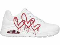 Sneaker SKECHERS "UNO DRIPPING IN LOVE" Gr. 41, weiß (weiß, rot) Damen Schuhe