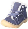Lauflernschuh PEPINO "Pepino Stiefelette Leder", Baby, Gr. 20, Lammfell, blau (see),