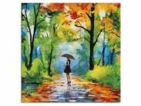 Wandbild ARTLAND "Herbstlicher Spaziergang im Park" Bilder Gr. B/H: 100 cm x...