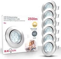 B.K.LICHT LED Einbauleuchte "Hila", grau (nickelfarben), 6, H: 7cm, 6 Stk.,...