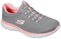 Slip-On Sneaker SKECHERS "SUMMITS", Damen, Gr. 42, grau (grau, rosa), Textil, Schuhe,
