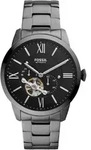 Automatikuhr FOSSIL "TOWNSMAN Automatic", grau, Armbanduhren, Herren, Automatikuhr,