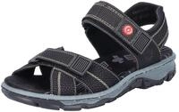 Sandale RIEKER, Damen, Gr. 37, schwarz, Lederimitat, Schuhe Sandale, Sommerschuh,