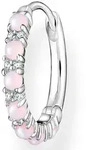 Single-Creole THOMAS SABO "Rosa Steine", silber (silberfarben, mehrfarbig,