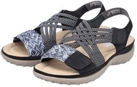 Rieker Riemchensandale, Sommerschuh, Sandalette, Keilabsatz, mit geflochtener...