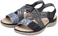 Riemchensandale RIEKER, Damen, Gr. 36, schwarz, Lederimitat, Schuhe Riemchensandale,