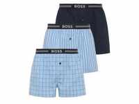 Boxershorts BOSS "3P Woven Boxer" Gr. XL (54), 3 St., blau (open, blue) Herren