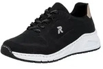 Sneaker RIEKER, Damen, Gr. 38, schwarz (schwarz, kupferfarben), Nubuklederimitat,