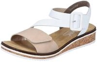 Riemchensandale RIEKER, Damen, Gr. 38, beige (beige, wei&szlig;), Lederimitat, Schuhe
