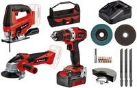 Einhell Elektrowerkzeug-Set "TE-TK 18/3 Li Kit (JS+CD+AG)" Set, 13 Stk. tlg.