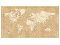 KOMAR Vliestapete "Vintage World Map" Tapeten 500x280 cm (Breite x Höhe) Gr. B/L: