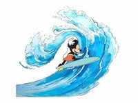 KOMAR Vliestapete "Mickey Surfing" Tapeten 300x280 cm (Breite x Höhe) Gr. B/L: 300 m