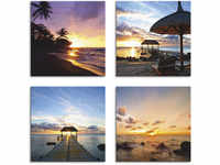 Leinwandbild ARTLAND "Sonnenuntergang am Strand" Bilder Gr. B/H: 40 cm x 40 cm,