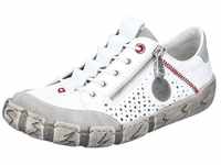 Slip-On Sneaker RIEKER Gr. 36, weiß Damen Schuhe Sneaker mit Sohle im Used-Look,