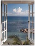 Artland Wandbild "Fenster zum Paradies" Fensterblick 1 Stk. tlg. als Alubild,