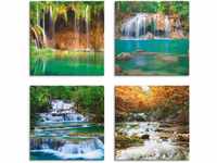 Leinwandbild ARTLAND "Schöner Wasserfall im Wald" Bilder Gr. B/H: 40 cm x 40...