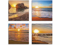 Leinwandbild ARTLAND "Sonnenuntergänge am Strand & Meer" Bilder Gr. B/H: 40 cm...