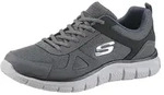 Sneaker SKECHERS "Track-Scloric", Herren, Gr. 46, grau (grau, navy), Leder,...