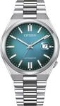 Automatikuhr CITIZEN "TSUYOSA 60h", silber (silberfarben, t&uuml;rkis), Armbanduhren,