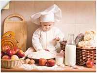 Artland Wandbild "Küche Junge Kind Backen", Bilder von Kindern, (1 St.), als