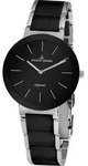 Keramikuhr JACQUES LEMANS "Monaco", schwarz (schwarz, silberfarben), Armbanduhren,