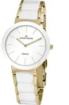 Keramikuhr JACQUES LEMANS "Monaco", wei&szlig; (wei&szlig;, goldfarben), Armbanduhren, Damen,