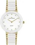 Keramikuhr JACQUES LEMANS "Monaco", gold (wei&szlig;, goldfarben), Armbanduhren, Damen,