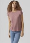 Vero Moda Kurzarmshirt "VMAVA PLAIN SS TOP JRS NOOS" Materialmix, regular fit