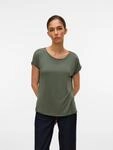 Vero Moda Kurzarmshirt "VMAVA PLAIN SS TOP JRS NOOS" Materialmix, regular fit