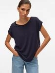 Vero Moda Kurzarmshirt "VMAVA PLAIN SS TOP JRS NOOS" Materialmix, regular fit