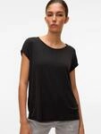 Kurzarmshirt VERO MODA "VMAVA PLAIN SS TOP JRS NOOS", Damen, Gr. XS, schwarz, Jersey,