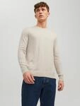 Rundhalspullover JACK & JONES "JJEEMIL KNIT CREW NECK NOOS", Herren, Gr. L, wei&szlig;