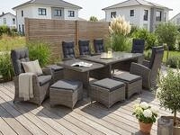 KONIFERA Garten-Essgruppe "Monaco" Set, 6x Sessel, 4x Hocker, 1x AZ-Tisch