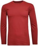 Langarmshirt RAGMAN, Herren, Gr. 3XL, rot (bordeauxrot), Jersey, 100% Baumwolle,