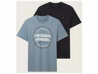 T-Shirt TOM TAILOR Gr. XL, grün (graugrün, schwarz) Herren Shirts T-Shirts 1x...
