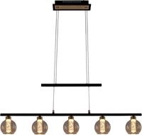 N&Auml;VE LED Pendelleuchte "Brass", schwarz (schwarz, messingfarben), 5, H: 150cm, 1