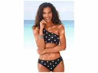 Bustier-Bikini-Top LASCANA "Jada" Gr. 32, Cup A/B, schwarz-weiß (schwarz, weiß)