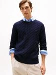Strickpullover TOMMY HILFIGER "CLASSIC CABLE CREW NECK mit Strukturstrick und