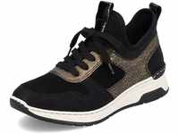 Slip-On Sneaker RIEKER Gr. 37, schwarz (schwarz, kombiniert) Damen Schuhe Classic