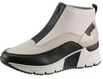 Schlupfboots RIEKER, Damen, Gr. 37, beige (creme, schwarz), Lacklederimitat,