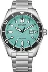 Solaruhr CITIZEN, silber (silberfarben, t&uuml;rkisfarben), Armbanduhren, Herren,