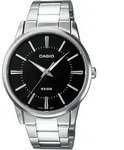 Quarzuhr, silber (edelstahlfarben, schwarz), CASIO TIMELESS COLLECTION, Armbanduhren,