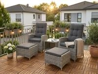 KONIFERA Gartenlounge-Set "Monaco" Set, 2x Sessel, 2x Hocker, 1x Tisch 49x49 cm,
