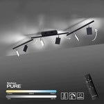 NEUHAUS PURE LED Deckenleuchte "PURE Mira", schwarz pearl, 6, H: 13cm, 1 Stk.,