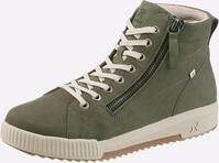 Schn&uuml;rboots RIEKER SPORT, Damen, Gr. 37, gr&uuml;n (khaki), Leder, Schuhe Schn&uuml;rboots,
