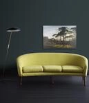 Art for the home Leinwandbild "Italienische Landschaft mit Pinien" Blumen