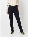 Stretch-Hose RELAXED "Alice Slim", Damen, Gr. 38, Lang, blau (navy 059), Jersey,