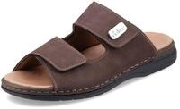 Pantolette RIEKER, Herren, Gr. 40, braun (dunkelbraun), Nubukleder, Schuhe